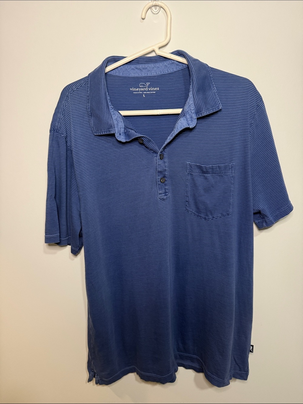 Vineyard Vines Men's Navy Blue Short-Sleeve Polo with Chest Pocket